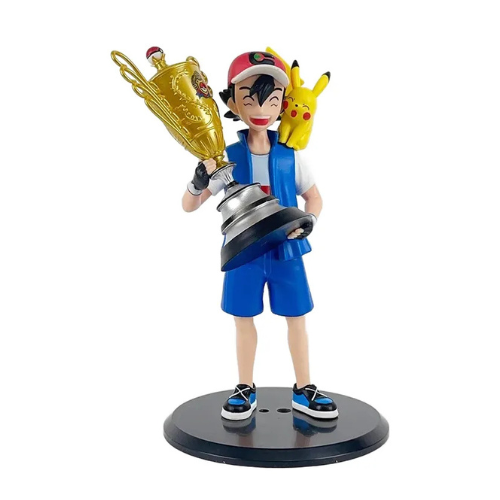 Pokémon Trainer Ash & Pikachu Trophy Figurine – 18cm Collectible Model