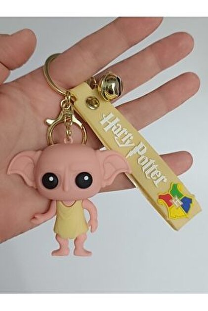 Harry-Potter Dobby Keychain – Cute Cartoon Figure with Strap & Bell