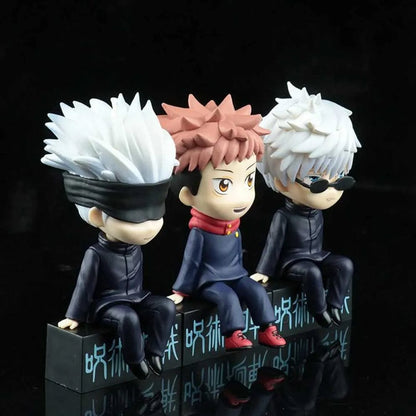 Anime Collectible Figurine Set – 3 Character Models in Black Outfits | PVC Action Figure Toys for Kids & Collectors (10 cm)