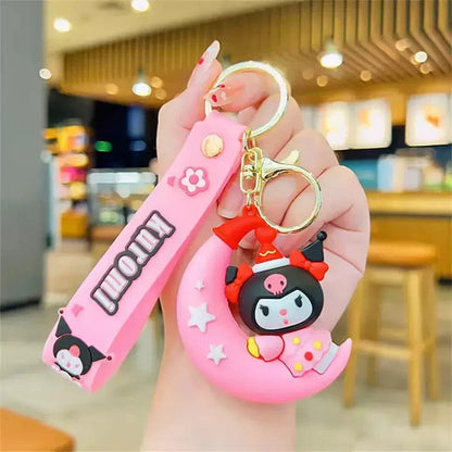 Kuromi Cartoon Keychain | Cute PVC Key Ring with Strap | Stylish Bag Charm & Gift Accessory for Girls