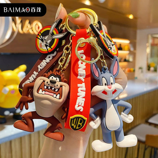 Product Description: Cartoon Character Keychain Set – Premium Rubber & Metal Key Holder