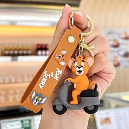 Tom & Jerry Cartoon Keychain – Cute Jerry Riding Scooter Design