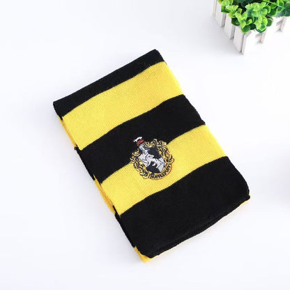 🧣 Hufflepuff House Scarf | Harry Potter Themed Woolen Scarf for Winter & Cosplay