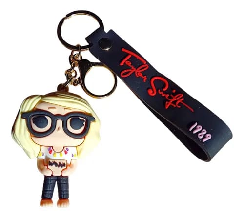 Taylor Swift Cartoon Keychain with Strap – 1989 Edition