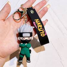 Naruto Anime Keychain – Kakashi Hatake Chibi Figure with Black Strap