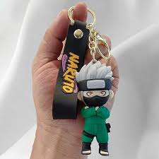 Naruto Anime Keychain – Kakashi Hatake Chibi Figure with Black Strap