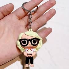 Taylor Swift Cartoon Keychain with Strap – 1989 Edition