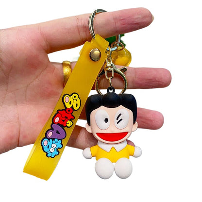 Cute Cartoon Keychain – Yellow Strap & Character Charm
