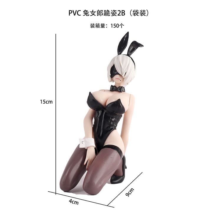 🖤 PVC Bunny Girl Figure – 2B Kneeling Pose (15cm)