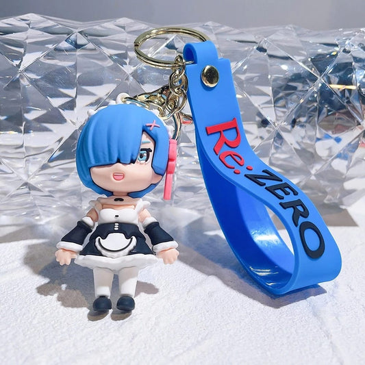 Re:Zero Anime Rem Keychain with Strap – Cute Chibi Figure