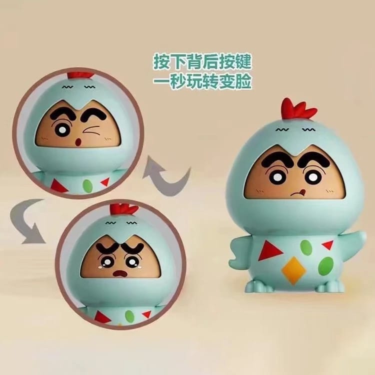 Cartoon Dino Costume Face-Changing Toy – Fun Expression Switch Figure