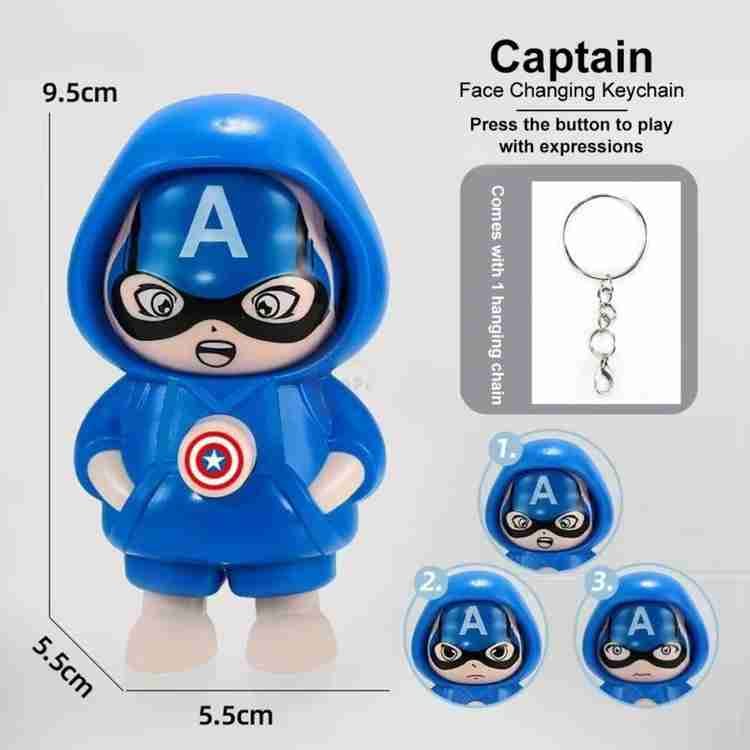Captain Face-Changing Toy with Keychain – Expression Switch Collectible Figure