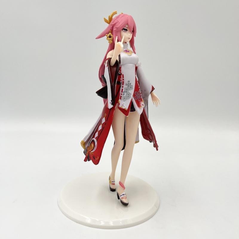 Anime Pink Hair Shrine Maiden Figure | Premium PVC Collectible Statue | Decorative Showpiece for Desk & Shelf