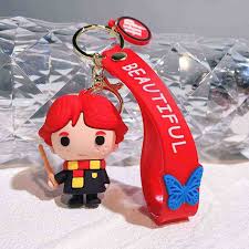 Cute Wizard Keychain – Chibi Character with Red “Beautiful” Strap 🪄✨