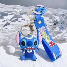 Cute Stitch Keychain – Cartoon Character with Blue Strap 💙✨
