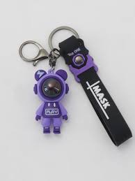 Cute Astronaut Bear Keychain with Strap – Trendy Space-Inspired Accessory