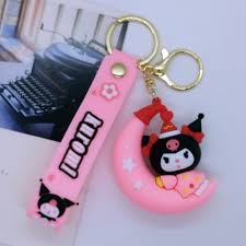 Kuromi Cartoon Keychain | Cute PVC Key Ring with Strap | Stylish Bag Charm & Gift Accessory for Girls