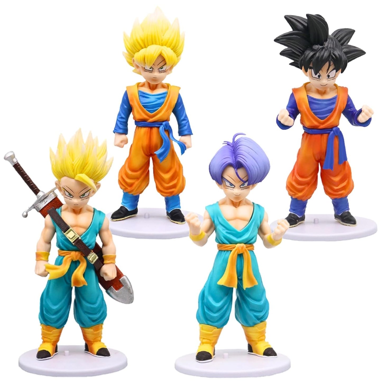 DBZ Action Figures Set of 4 | Goku, Vegeta, Trunks & Gohan Collectible Anime Toy (19.5cm)