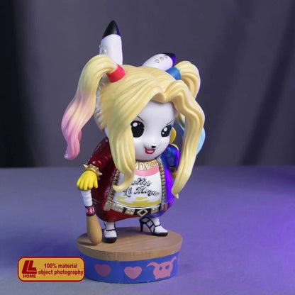Harley Quinn Inspired Cute Collectible Figure | Cartoon Style Superhero Figurine | Premium PVC Toy for Home Décor & Gifting