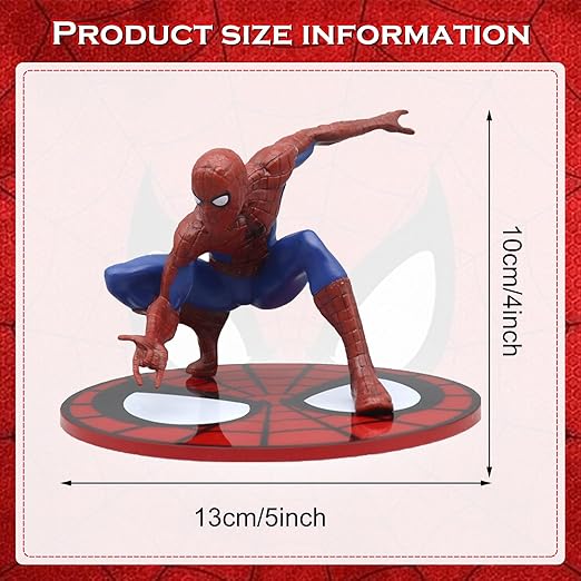 Superhero Spidy Action Figure | Collectible Figurine | 10cm PVC Model Toy with Base Stand