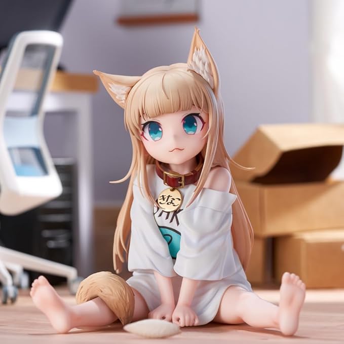 Anime Cat Girl PVC Figure – Cute Sitting Pose Collectible | 14 cm Anime Figurine for Fans & Collectors