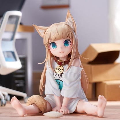 Anime Cat Girl PVC Figure – Cute Sitting Pose Collectible | 14 cm Anime Figurine for Fans & Collectors