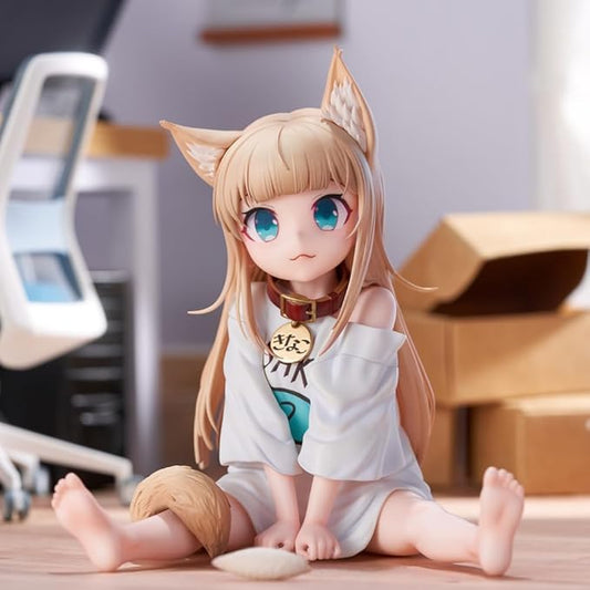 Anime Cat Girl PVC Figure – Cute Sitting Pose Collectible | 14 cm Anime Figurine for Fans & Collectors