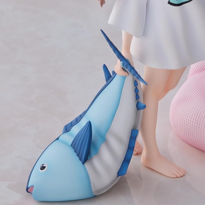 Anime Cat Girl with Fish Plush – PVC Collectible Figure (21 cm)