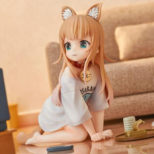 Anime Cat Girl PVC Figure – Kneeling Pose Collectible | 14 cm Cute Anime Figurine for Fans & Collectors