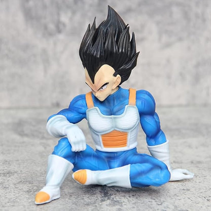 Vegeta Sitting Pose Action Figure | DBZ Collectible Toy | Premium PVC Anime Figurine (Blue Armor Edition)
