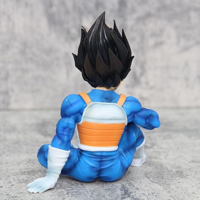Vegeta Sitting Pose Action Figure | DBZ Collectible Toy | Premium PVC Anime Figurine (Blue Armor Edition)