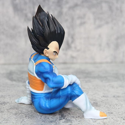 Vegeta Sitting Pose Action Figure | DBZ Collectible Toy | Premium PVC Anime Figurine (Blue Armor Edition)