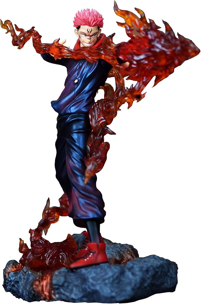 Sukuna Action Figure | Jujutsu Kaisen Anime Collectible | 30cm Flame Effect PVC Statue | Premium Detailed Figurine