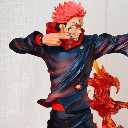 Sukuna Action Figure | Jujutsu Kaisen Anime Collectible | 30cm Flame Effect PVC Statue | Premium Detailed Figurine