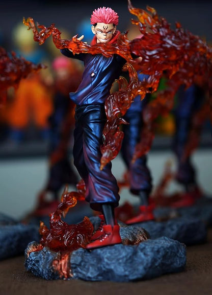 Sukuna Action Figure | Jujutsu Kaisen Anime Collectible | 30cm Flame Effect PVC Statue | Premium Detailed Figurine