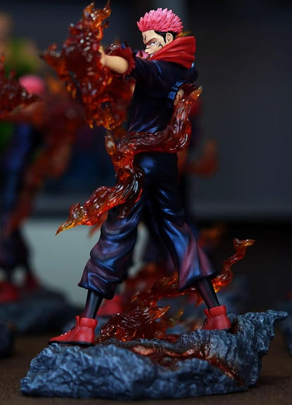 Sukuna Action Figure | Jujutsu Kaisen Anime Collectible | 30cm Flame Effect PVC Statue | Premium Detailed Figurine