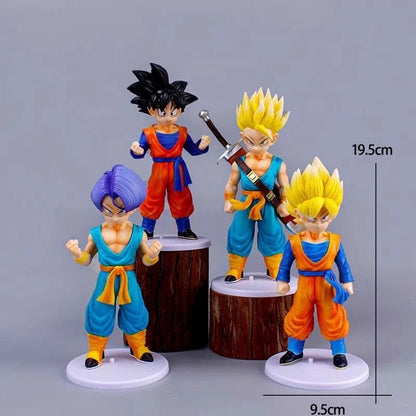 DBZ Action Figures Set of 4 | Goku, Vegeta, Trunks & Gohan Collectible Anime Toy (19.5cm)