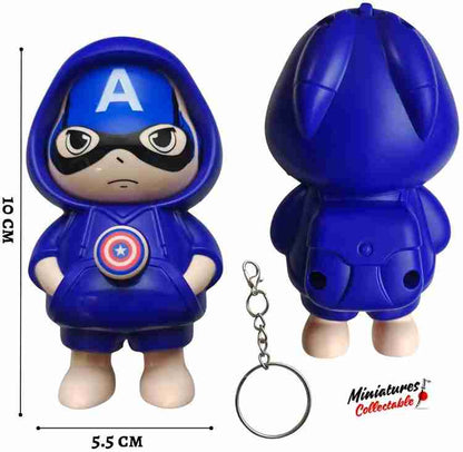 Captain Face-Changing Toy with Keychain – Expression Switch Collectible Figure