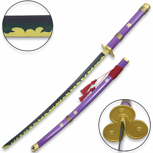 Zoro Enma Purple Katana Sword with Black & Gold Blade , size- 104cm
